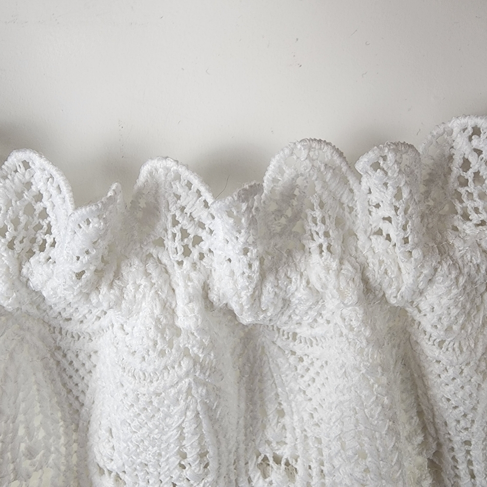 cream Bea Lace Collar and Cuff Feminine Blouse Off White Size 38/Small/Med - Picture 11 of 16